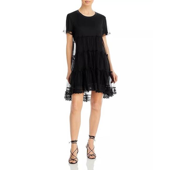 NWT Alice and Olivia Dreema Tulle Tee Dress Size Medium - Picture 2 of 8